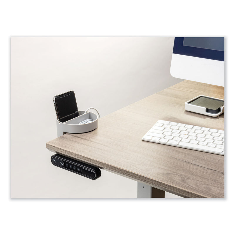 deflecto Standing Desk Small Desk Organizer, Two Sections, 3.85 x 3.85 x 3.54, Gray