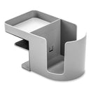 deflecto Standing Desk Cup Holder Organizer, Two Sections, 3.94 x 7.04 x 3.54, Gray
