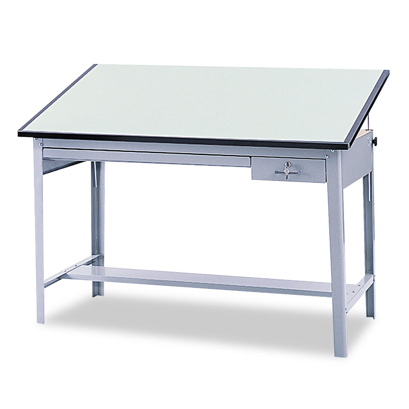 Safco Precision Four-Post Drafting Table Base, 56.5w x 30.5d x 35.5h, Gray