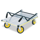 Safco Stow-Away Platform Truck, 1,000 lb Capacity, 24 x 39 x 40, Aluminum/Black