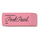 Paper Mate Pink Pearl Eraser, For Pencil Marks, Rectangular Block, Medium, Pink, 3/Pack