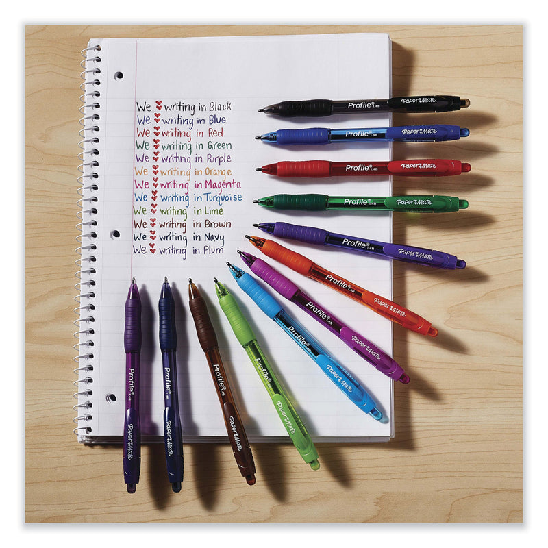 Paper Mate Profile Ballpoint Pen Value Pack, Retractable, Bold 1.4 mm, Black Ink, Smoke Barrel, 36/Box