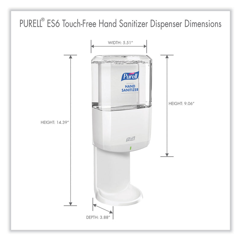 PURELL ES6 Touch Free Hand Sanitizer Dispenser, 1,200 mL, 5.25 x 8.56 x 12.13, White