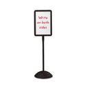 Safco Double Sided Sign, Magnetic/Dry Erase Steel, 18 x 18, White, Black Frame