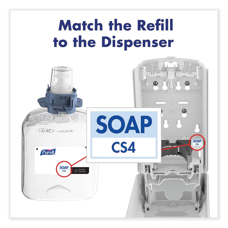 PURELL CS4 Soap Push-Style Dispenser, 1,250 mL, 4.88 x 8.8 x 11.38, White