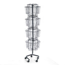 Safco Wire Rotary Display Racks, 32 Compartments, 15w x 15d x 60h, Charcoal