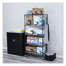 Alera 5-Shelf Wire Shelving Kit with Casters and Shelf Liners, 36w x 18d x 72h, Black Anthracite