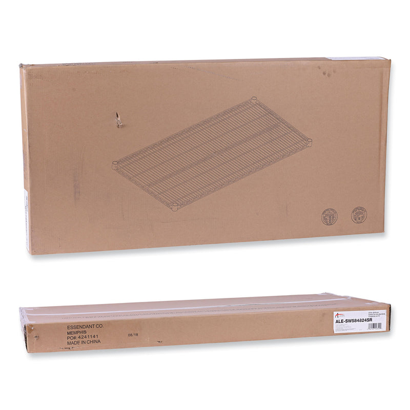 Alera Industrial Wire Shelving Extra Wire Shelves, 48w x 24d, Black, 2 Shelves/Carton