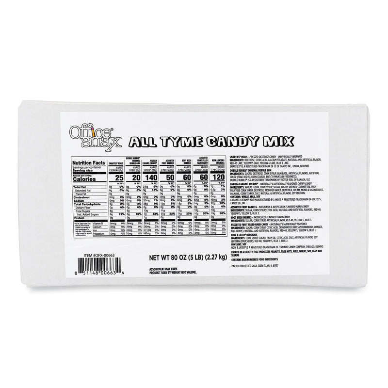 Office Snax Candy Assortments, All Tyme Candy Mix, 5 lb Carton