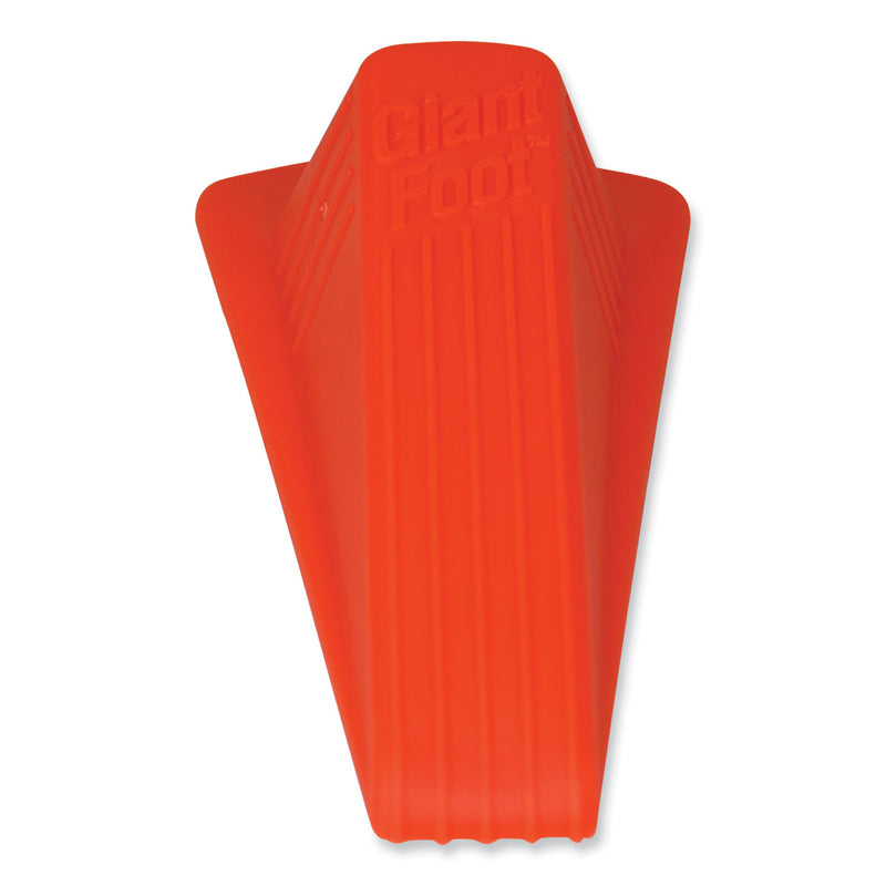 Master Caster Giant Foot Doorstop, No-Slip Rubber Wedge, 3.5w x 6.75d x 2h, Safety Orange