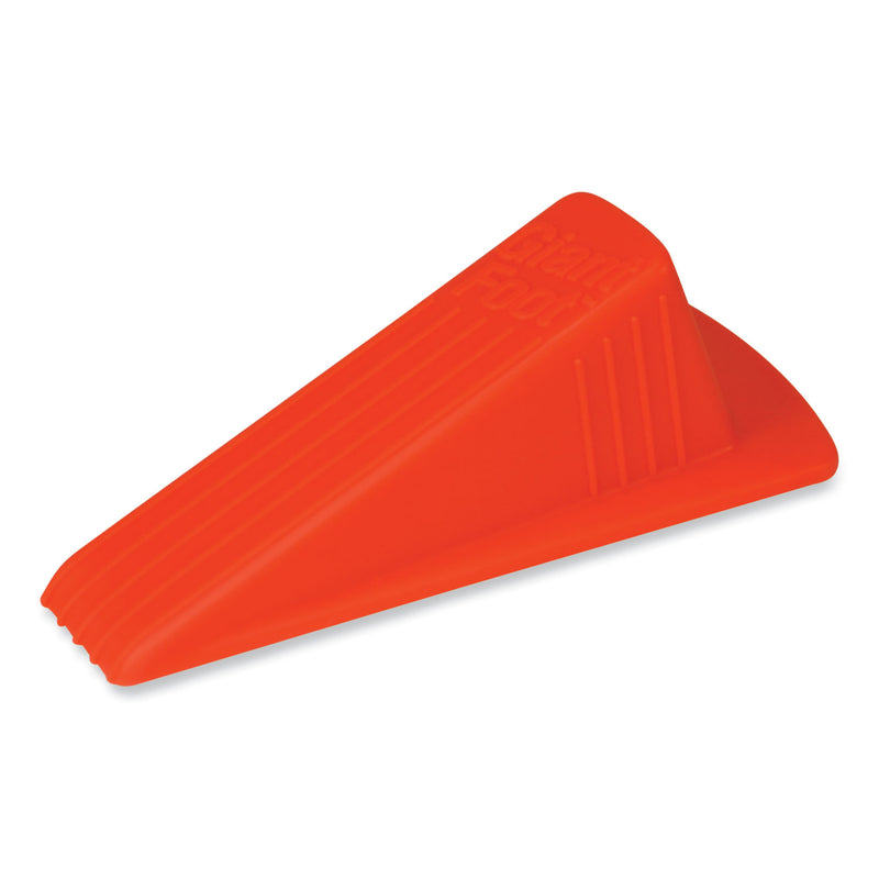 Master Caster Giant Foot Doorstop, No-Slip Rubber Wedge, 3.5w x 6.75d x 2h, Safety Orange