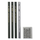 Prismacolor Scholar Graphite Pencil Set, 2 mm, Assorted Lead Hardness Ratings, Black Lead, Dark Green Barrel, 4/Set