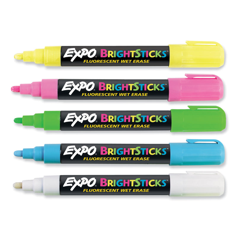 EXPO Bright Sticks, Medium Bullet Tip, Assorted Colors, 5/Set