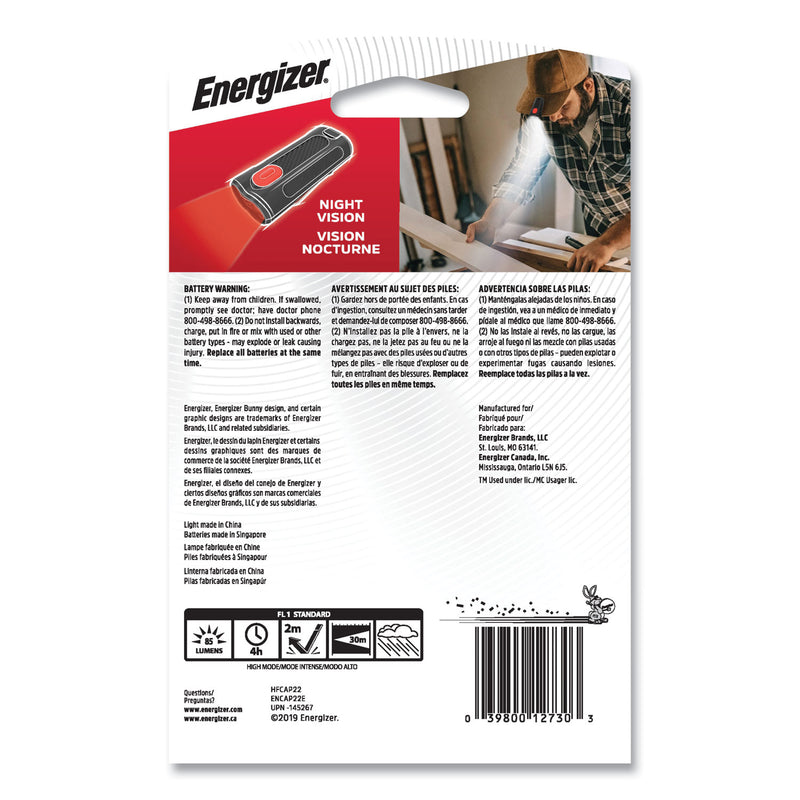 Energizer Cap Light, 2 AAA Batteries (Included), Black