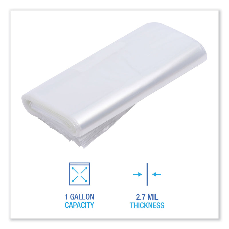 Boardwalk Reclosable Food Storage Bags, 1 gal, 2.7 mil, 10.5" x 11", Clear, 250/Box