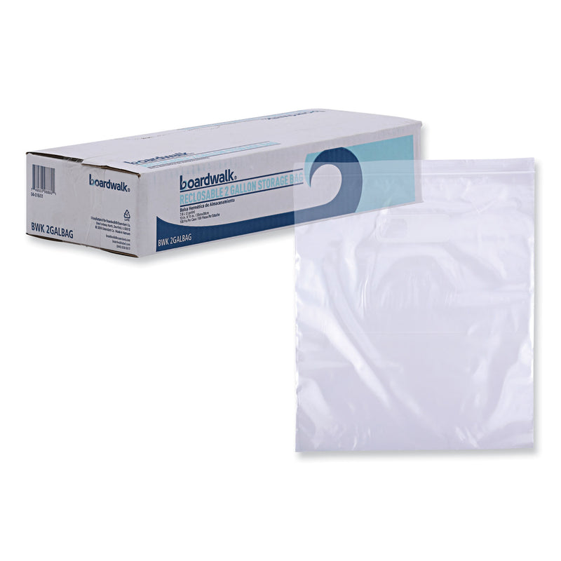 Boardwalk Reclosable Food Storage Bags, 2 gal, 1.75 mil, 13" x 15", Clear, 100/Box