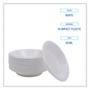 Boardwalk Hi-Impact Plastic Dinnerware, Bowl, 10 to 12 oz, White, 1,000/Carton