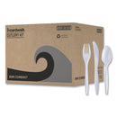 Boardwalk Three-Piece Cutlery Kit, Fork/Knife/Teaspoon, Polypropylene, White, 250/Carton