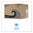 Boardwalk Mediumweight Wrapped Polypropylene Cutlery, Fork, White, 1000/Carton