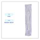 Boardwalk Mediumweight Wrapped Polypropylene Cutlery, Fork, White, 1000/Carton