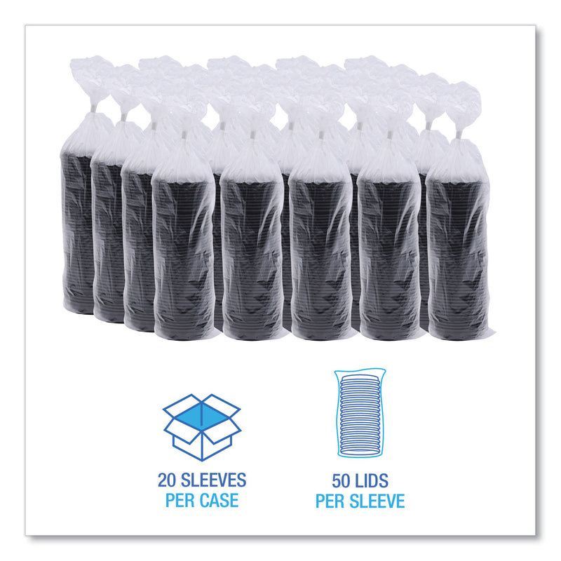 Boardwalk Hot Cup Lids, Fits 8 oz Hot Cups, Black, 1,000/Carton