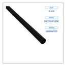Boardwalk Single-Tube Stir-Straws, 5.25", Polypropylene, Black, 1,000/Pack, 10 Packs/Carton
