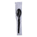 Boardwalk Heavyweight Wrapped Polystyrene Cutlery, Teaspoon, Black, 1,000/Carton