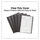 Universal Clear Front Report Cover with Fasteners, Three-Prong Fastener, 0.5" Capacity, 8.5 x 11, Clear/Black, 25/Box