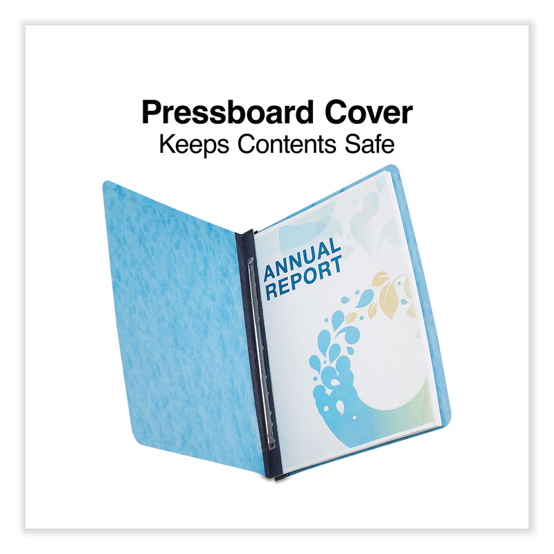 Universal Pressboard Report Cover, Two-Piece Prong Fastener, 3" Capacity, 8.5 x 11, Light Blue/Light Blue