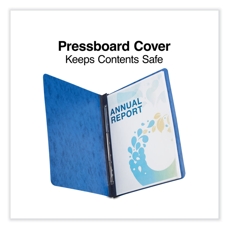 Universal Pressboard Report Cover, Two-Piece Prong Fastener, 3" Capacity, 8.5 x 11, Dark Blue/Dark Blue