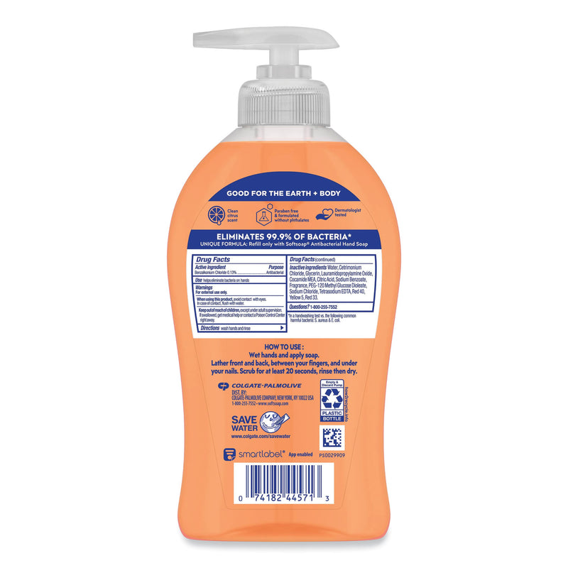 Softsoap Antibacterial Hand Soap, Crisp Clean, 11.25 oz Pump Bottle, 6/Carton