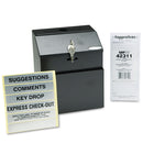 Safco Steel Suggestion/Key Drop Box with Locking Top, 7 x 6 x 8.5, Black Powder Coat Finish