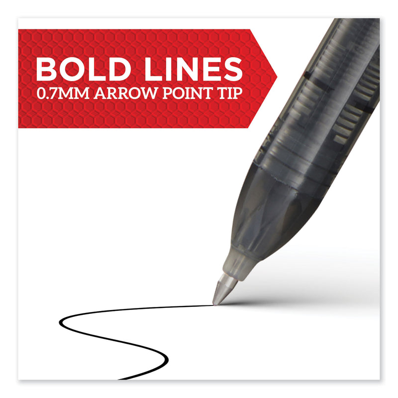 Sharpie Professional Design Roller Ball Pen, Stick, Medium 0.7 mm, Black Ink, Black Barrel, Dozen