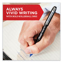 Sharpie Professional Design Roller Ball Pen, Stick, Fine 0.5 mm, Blue Ink, Black Barrel, Dozen