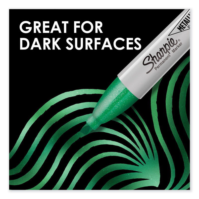 Sharpie Metallic Chisel Tip Permanent Marker, Medium Chisel Tip, Assorted, 6/Pack