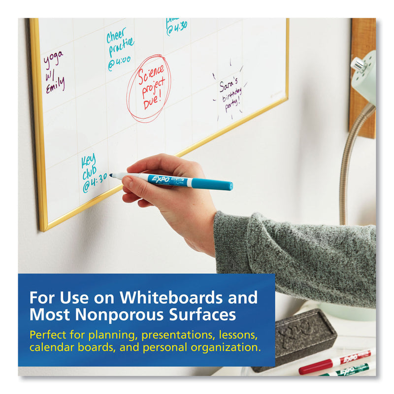 EXPO Dry Erase Marker, Eraser and Cleaner Kit, Fine Bullet Tip, Assorted Colors, 5/Set