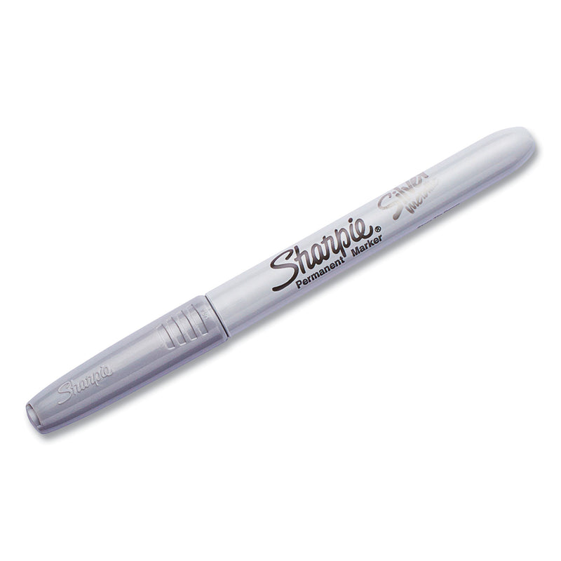 Sharpie Metallic Fine Point Permanent Markers, Fine Bullet Tip, Metallic Silver, Dozen