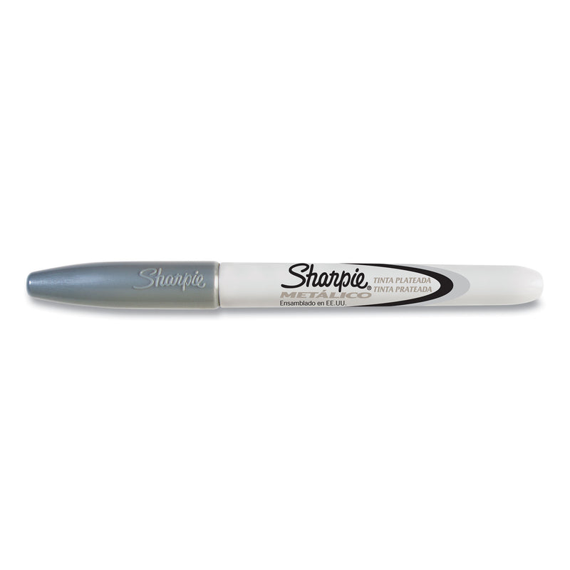 Sharpie Metallic Fine Point Permanent Markers, Fine Bullet Tip, Metallic Silver, Dozen