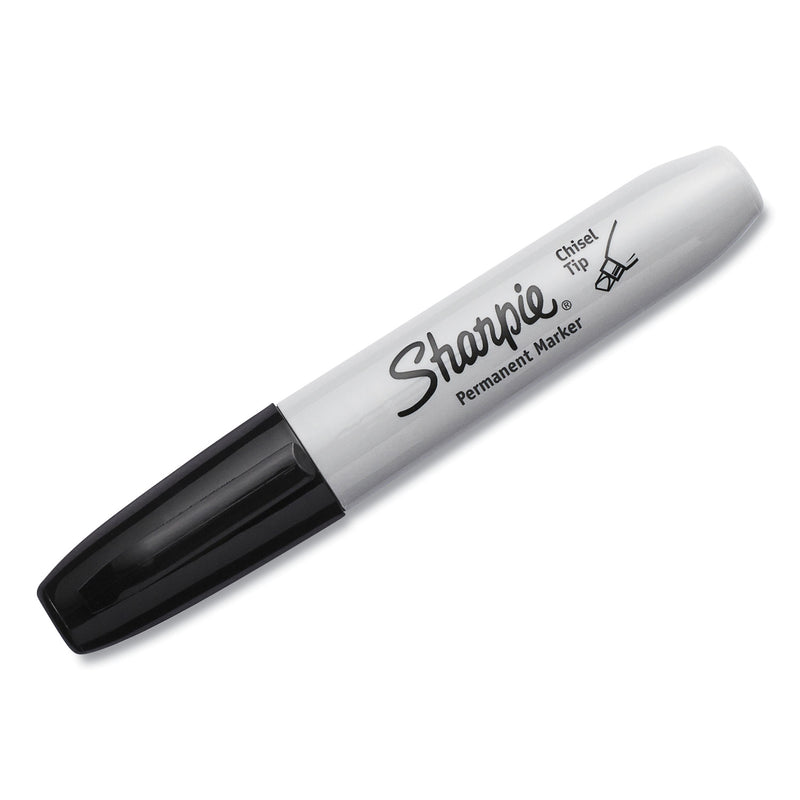 Sharpie Chisel Tip Permanent Marker, Medium Chisel Tip, Black, Dozen