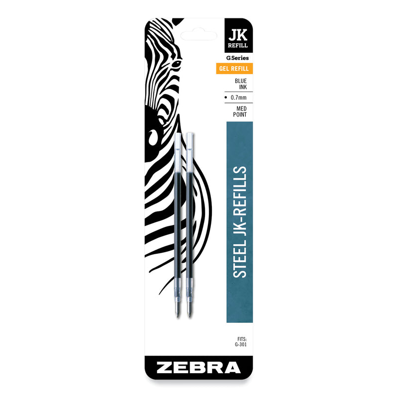 Zebra Refill for Zebra JK G-301 Gel Rollerball Pens, Medium Conical Tip, Blue Ink, 2/Pack