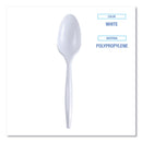 Boardwalk Mediumweight Wrapped Polypropylene Cutlery, Teaspoon, White, 1,000/Carton