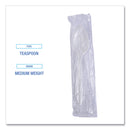 Boardwalk Mediumweight Wrapped Polypropylene Cutlery, Teaspoon, White, 1,000/Carton