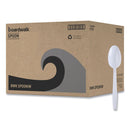 Boardwalk Mediumweight Wrapped Polypropylene Cutlery, Teaspoon, White, 1,000/Carton