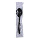 Boardwalk Heavyweight Wrapped Polypropylene Cutlery, Soup Spoon, Black, 1,000/Carton