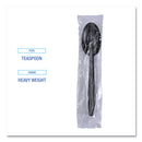 Boardwalk Heavyweight Wrapped Polypropylene Cutlery, Teaspoon, Black, 1,000/Carton
