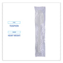 Boardwalk Heavyweight Wrapped Polypropylene Cutlery, Teaspoon, White, 1,000/Carton