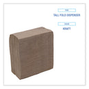 Boardwalk Tall Fold Dispenser Napkins, 1-Ply, 13 x 6, Kraft, 500/Pack, 20 Packs/Carton