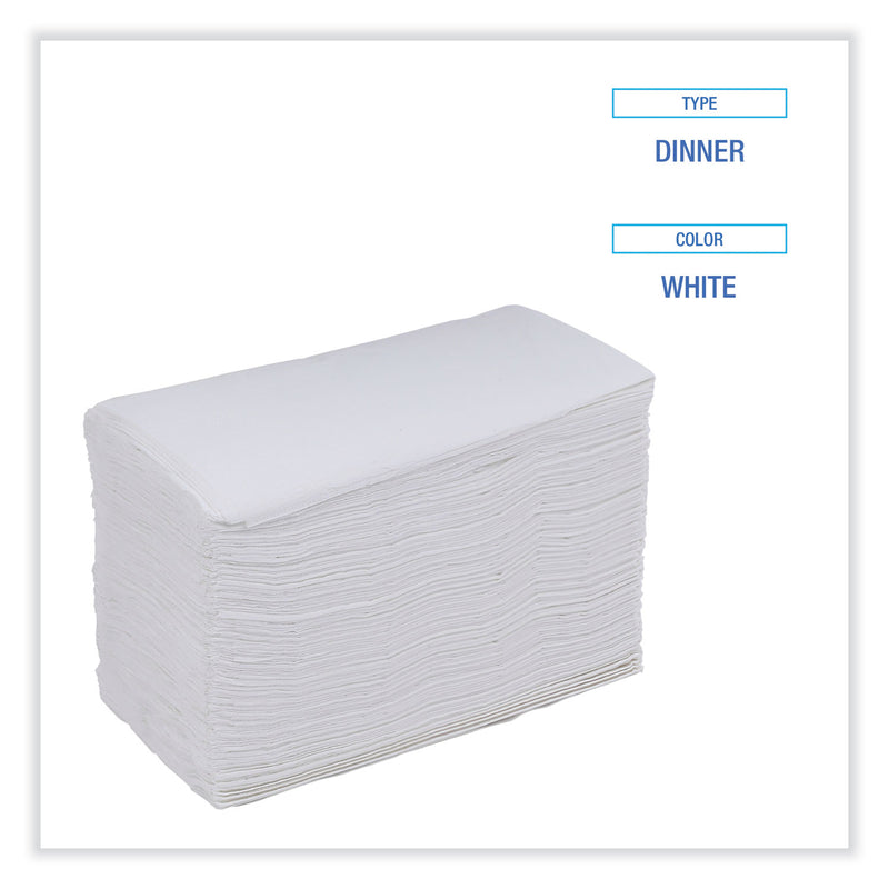 Boardwalk Dinner Napkin, 2-Ply, 17 x 15, White, 100/Pack, 30 Packs/Carton