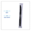 Boardwalk Heavyweight Wrapped Polystyrene Cutlery, Knife, Black, 1,000/Carton