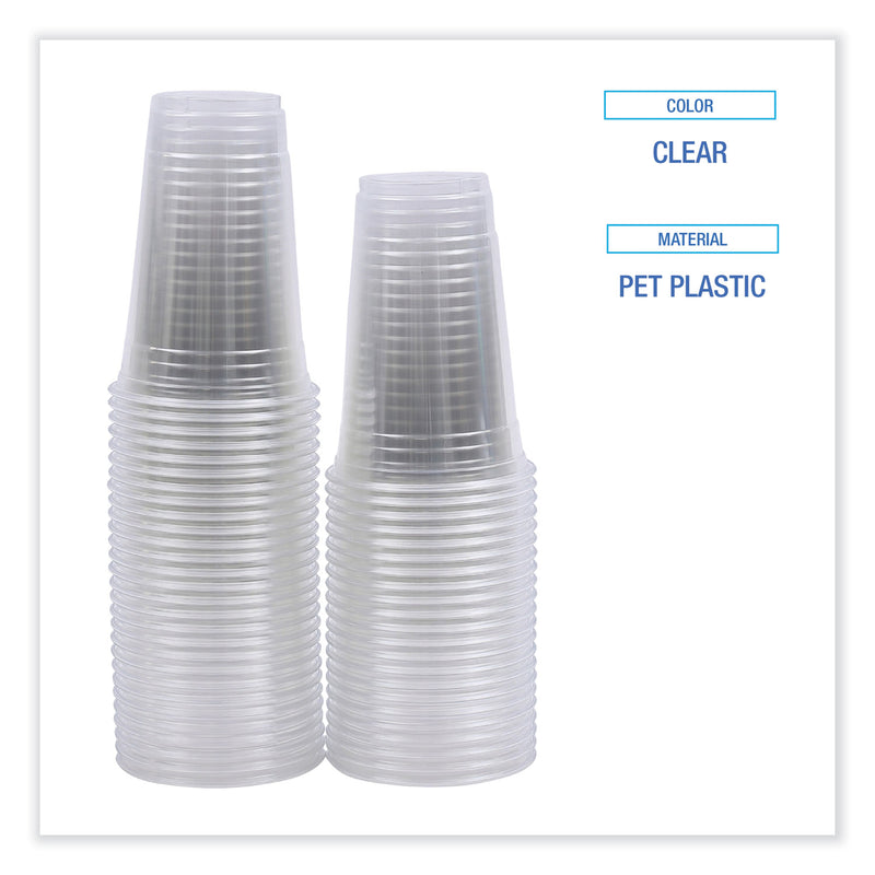 Boardwalk Clear Plastic Cold Cups, 20 oz, PET, 50 Cups/Sleeve, 20 Sleeves/Carton